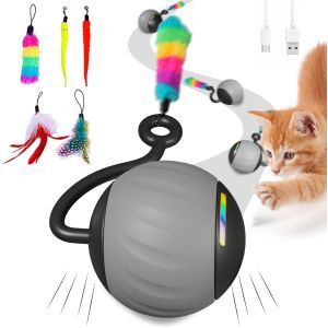 Jkanti Grey DIY 5 in 1 Automatic Moving Cat Ball